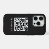 Modern Minimalist Black Executive QR Code Monogram (Verso Horizontal)