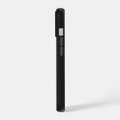 Modern Minimalist Black Executive QR Code Monogram iPhone 15 Hoesje (Linkerkant)