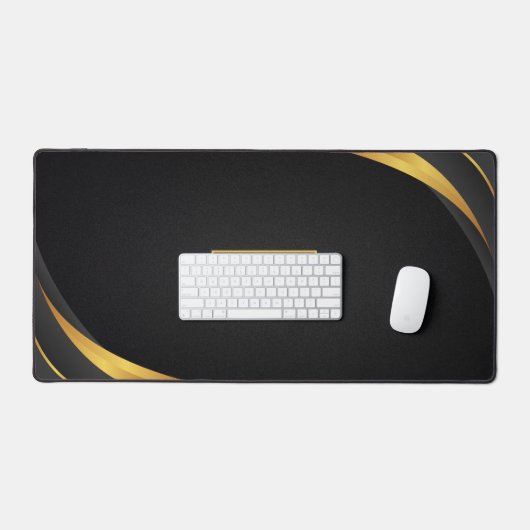 Modern Minimalist Black & Gold Pattern with Custom (Clavier et souris)