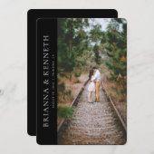 Modern Minimalist Black Photo Save the Date Kaart (Voorkant / Achterkant)