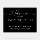 Modern Minimalist Black Wedding Welcome Sign (Recto)