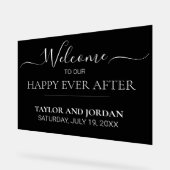 Modern Minimalist Black Wedding Welcome Sign (Angle)