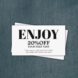 Modern Minimalist Black White Bold Beauty Kortingskaartje