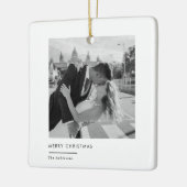 Modern Minimalist Black & White Photo Christmas  Keramisch Ornament (Links)