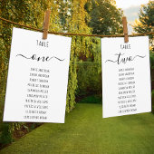 Modern Minimalist Black & White Seating Chart Card