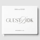 Modern Minimalist Black & White Wedding  Gastenboek (Voorkant)