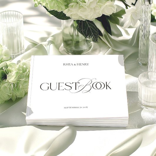 Modern Minimalist Black & White Wedding  Gastenboek