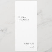 Modern Minimalist Black & White Wedding Program Programma (Voorkant)