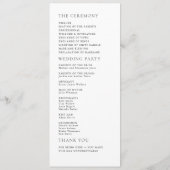 Modern Minimalist Black & White Wedding Program Programma (Achterkant)