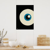 Modern Minimalist Blue Eye Abstract Art  Poster (Keuken)