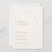 Modern minimalist Boho Arch Photo Wedding Kaart (Voorkant)