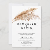 Modern minimalist Boho Pampas Grass Wedding Kaart (Voorkant)