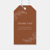 Modern minimalist Boho Terracotta Wedding Cadeaulabel (Achterkant)