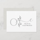 Modern Minimalist Botanical Monogram Notitiekaartje (Voorkant / Achterkant)