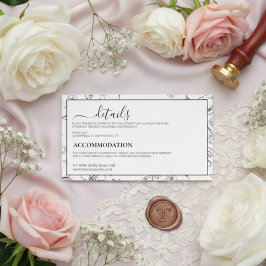 Modern Minimalist Botanical Wedding Details Card Informatiekaartje