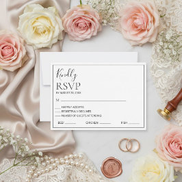 Modern Minimalist Botanical Wedding RSVP Card