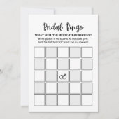 Modern Minimalist Bridal Bingo Bridal Game card (Voorkant)