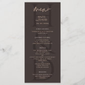 Modern Minimalist Brown Monogram Wedding Menu (Voorkant)