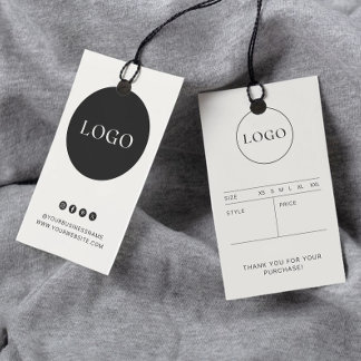 Modern Minimalist Business Clothing Label Hang Tag Visitekaartje