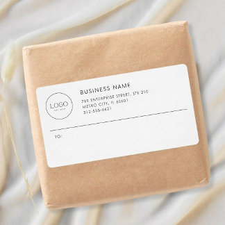 Modern Minimalist Business Logo Shipping Label