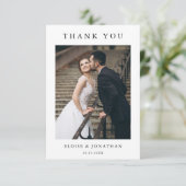 Modern Minimalist Calligraphy Crest monogram Bedankkaart (Staand voorkant)