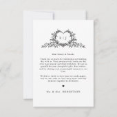 Modern Minimalist Calligraphy Crest monogram Bedankkaart (Achterkant)