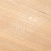 Modern Minimalist Calligraphy Crest monogram Chic Acryl Uitnodigingen (Laagn)