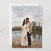 Modern Minimalist Calligraphy Crest monogram Photo Save The Date (Achterkant)