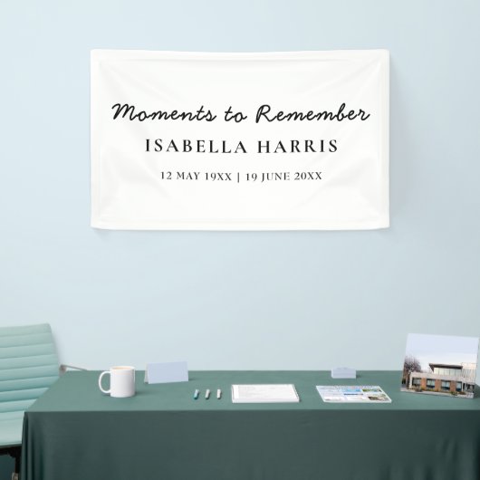 Modern Minimalist Celebration of Life Banner (Beurs)