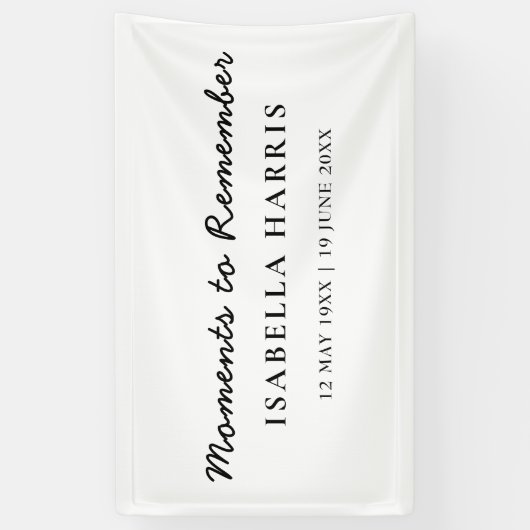 Modern Minimalist Celebration of Life Banner (Verticaal)