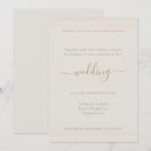 Modern minimalist Champagne Gold Elegant Wedding Kaart (Voorkant / Achterkant)