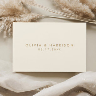 Modern minimalist Champagne Simple Wedding Gastenboek