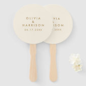 Modern minimalist Champagne Simple Wedding Handwaaier (Voorkant en achterkant)