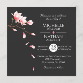 Modern minimalist Cherry Blossom Invitation Kaart