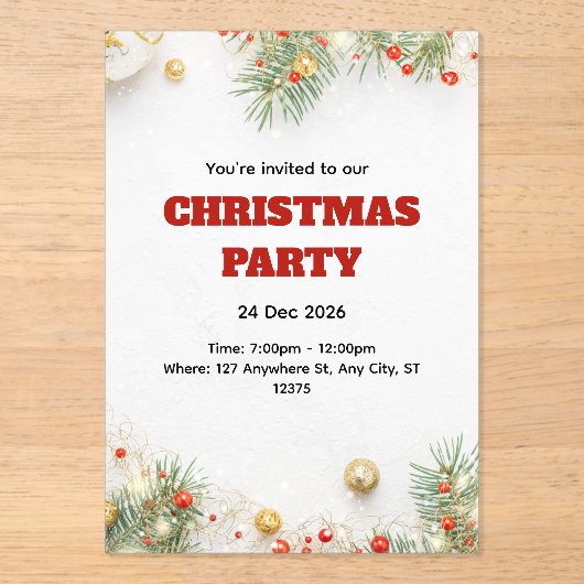 Modern Minimalist Christmas Invitation (Recto)