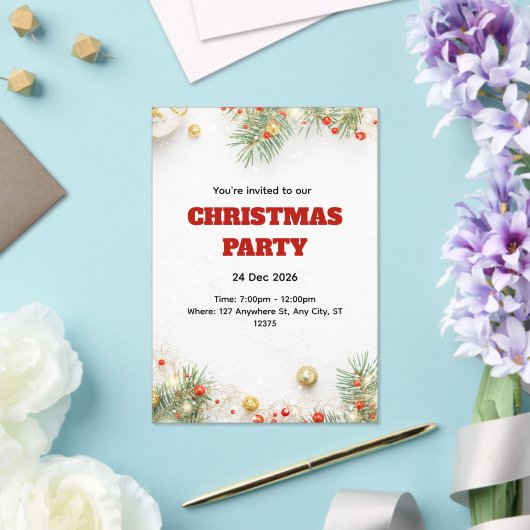 Modern Minimalist Christmas Invitation (Insitu (Mariage))