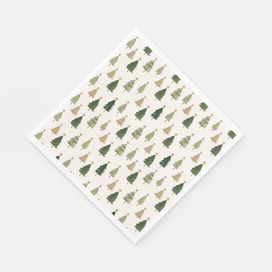 Modern Minimalist Christmas Tree Pattern Napkins Servet (Hoek)