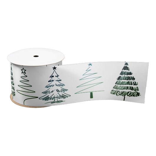 Modern Minimalist Christmas Trees Doodles Lint (Spoel)