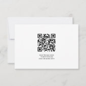 Modern Minimalist Classic QR code Boho Wedding RSVP Kaartje (Achterkant)