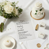 Modern Minimalist Clear Acrylic Wedding Invitation