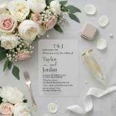 Modern Minimalist Clear Acrylic Wedding Invitation