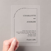 Modern minimalist clear luxury wedding acryl uitnodigingen (Insitu (Draagbaar))