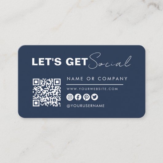 Modern Minimalist Connect met US Navy Blue Visitekaartje (Voorkant)