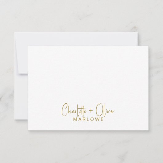 Modern Minimalist Couple Name Handwritten Monogram Notitiekaartje (Voorkant)