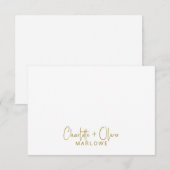 Modern Minimalist Couple Name Handwritten Monogram Notitiekaartje (Voorkant / Achterkant)