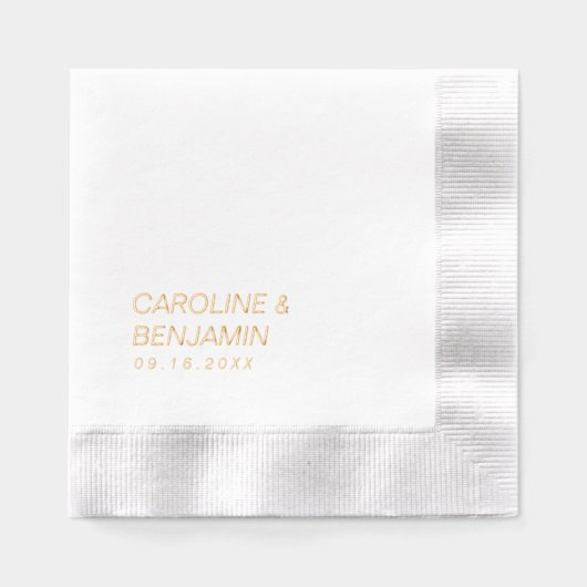 modern minimalist couples name wedding folie servetten (Voorkant)