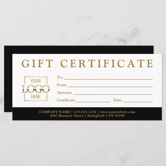 Modern Minimalist Custom Business Gift Certificate (Voorkant / Achterkant)
