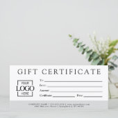 Modern Minimalist Custom Business Gift Certificate (Staand voorkant)