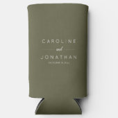 Modern Minimalist Custom Wedding Names Olive Green (Voorkant)