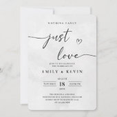 Modern Minimalist Cute Script Black White Wedding Kaart (Voorkant)
